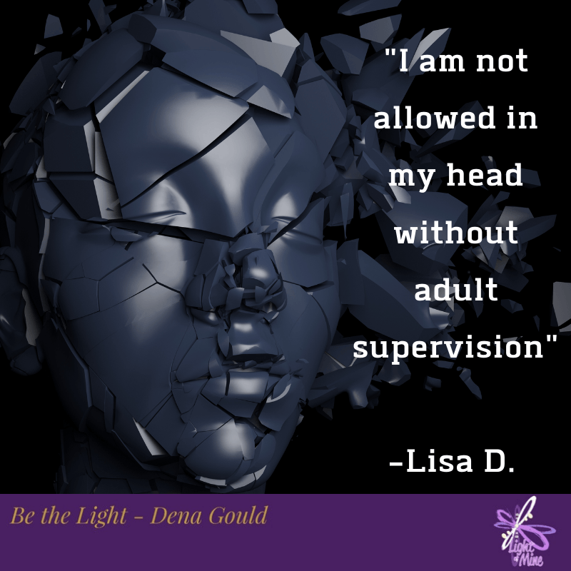 fractured mask with a quote,