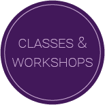 purple button for spiritual and healing workshops with Dena Gould in Denver
