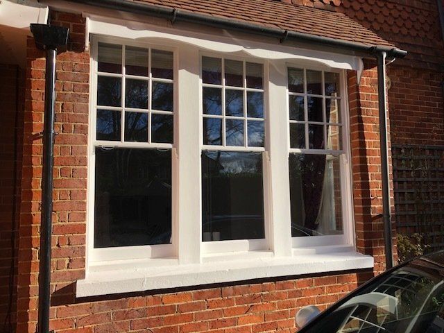 Full Replacement Triple Box Frame and Sash Windows with Glazing Bars in the Upper Sashes