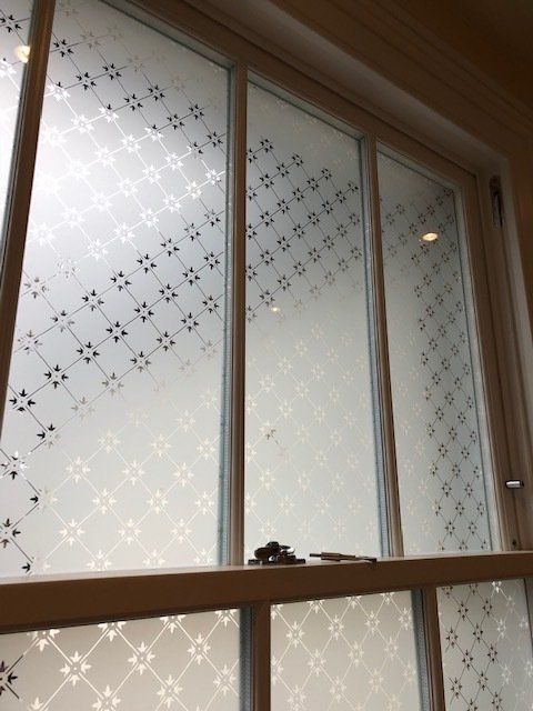 Accoya Double Glazed Sash Window fitted with Barron Fleur Obscure Glass