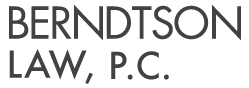 The logo for bernhardson law , p.c. is black and white.