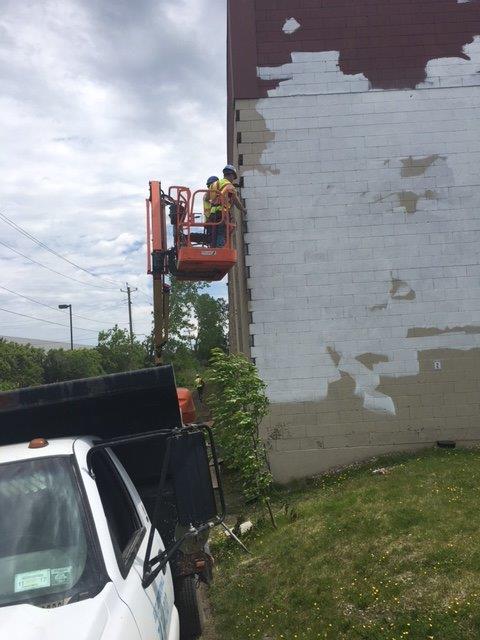 stripping old brick