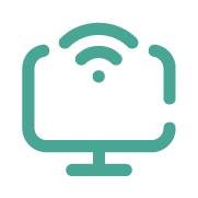Ícono de monitor con señal que representa servicio de Wi-Fi en la habitación.