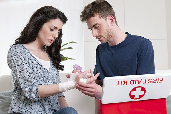 woman with injury to wrist