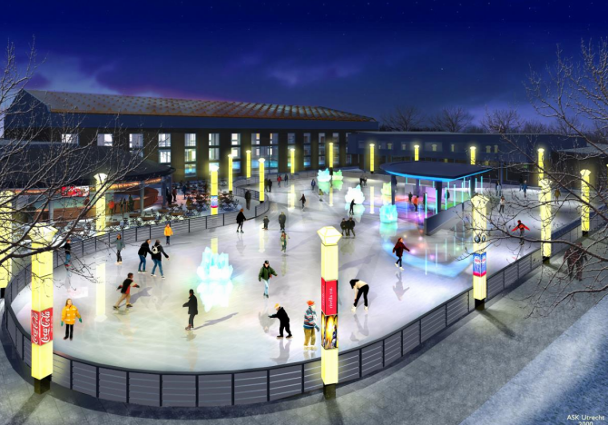 beleuchteter Eislaufplatz