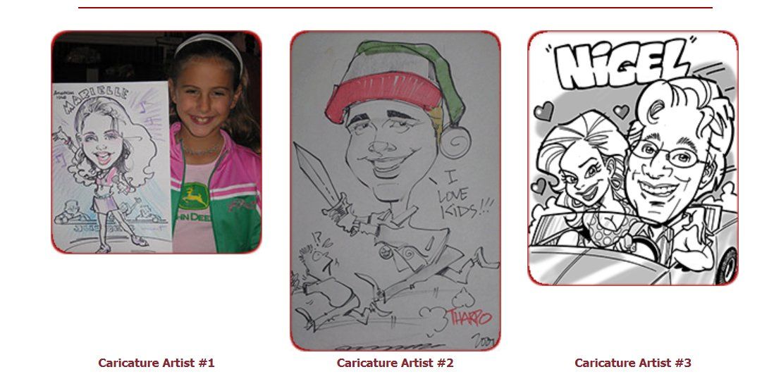 Three drawings of a girl and a man with the word nicel on the bottom