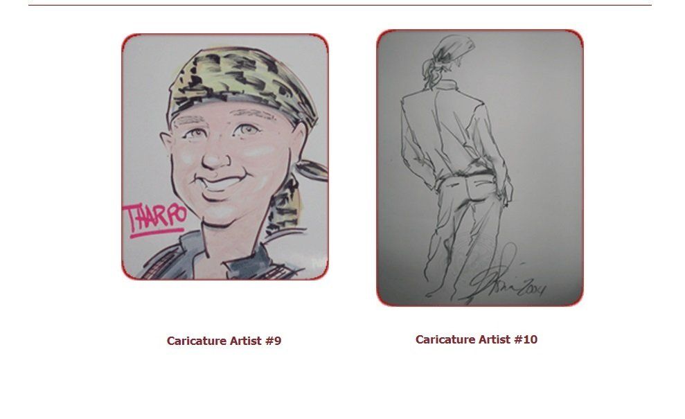 Two drawings of a man with the name tarro on it