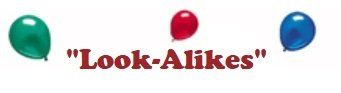 A logo for look-alikes with three balloons