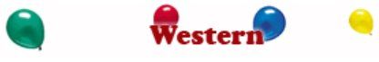 The word western is on a white background