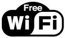 A free wifi logo on a white background.