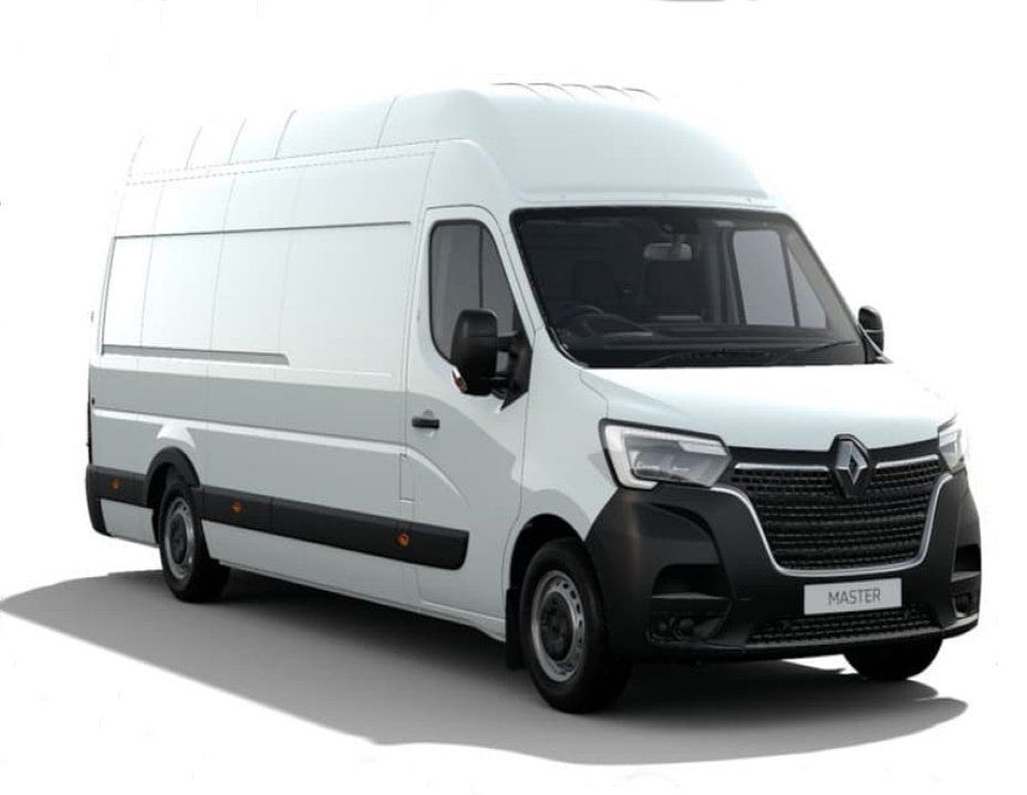 A white Renault van featured, ready for rent. Check out Discount Leasing for your next van rental needs!