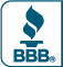 BBB logo with blue torch and letters on white background
