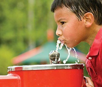 boy drinking water
