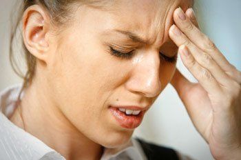 woman with a headache