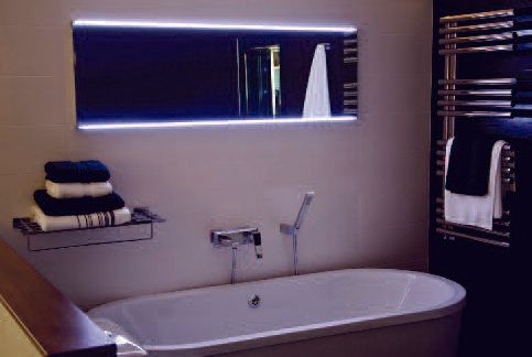 Lit bathroom