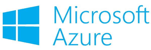 The logo for microsoft azure is blue and white
