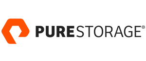The purestorage logo is orange and black on a white background.