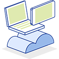 A laptop computer is sitting on top of a cloud.