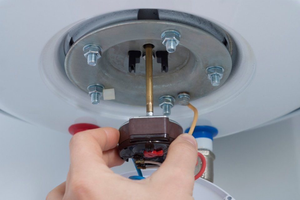 Close-up of a  boiler replacement