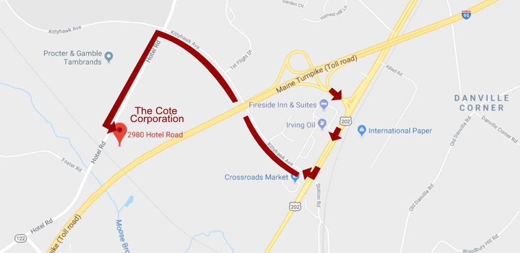 Map Featuring our Location in Auburn, ME