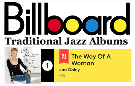 Billboard Traditional Jazz Albums chart showing Jan Daley’s “The Way of a Woman” at #1
