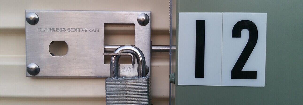 Closeup Locked Storage Unit — Storage Solutions in Pottsville, NSW