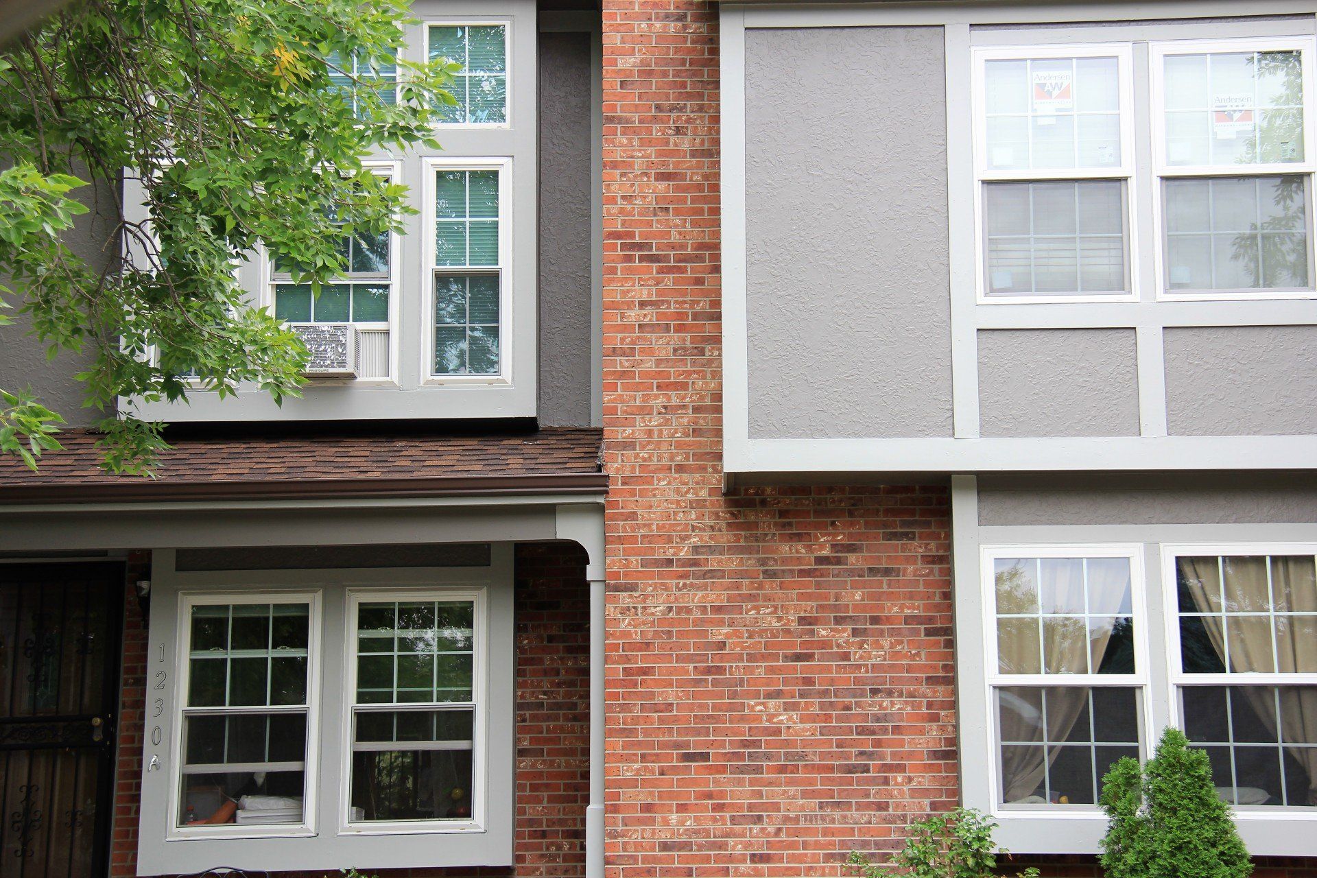 A close up of recently installed windows.