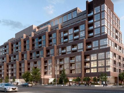 Street view of a large 12 story conidium complex