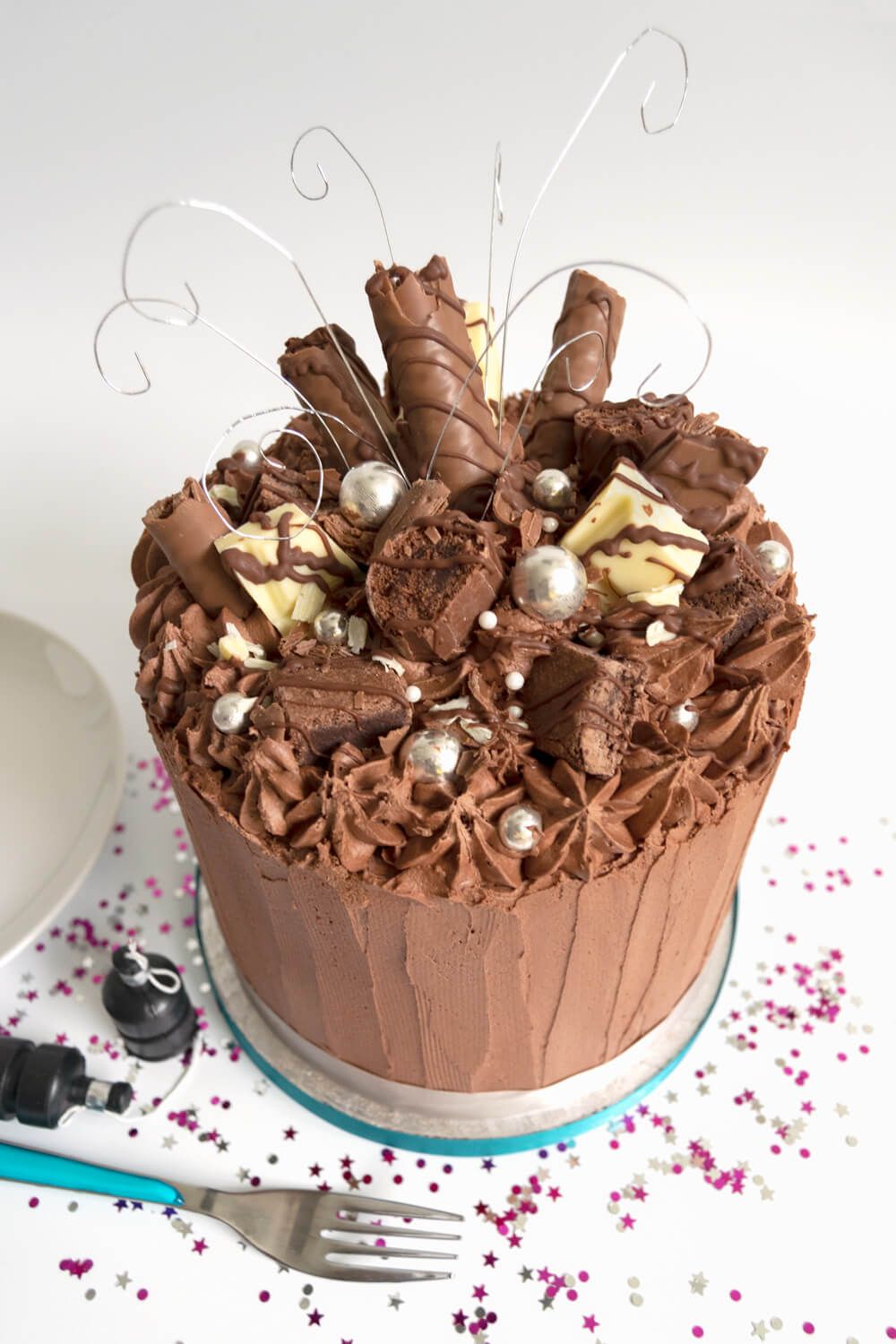 Large artisan chocolate cake with butter icing  from A Cherry On Top bakery on the Isle of Wight, photography by MooksGoo