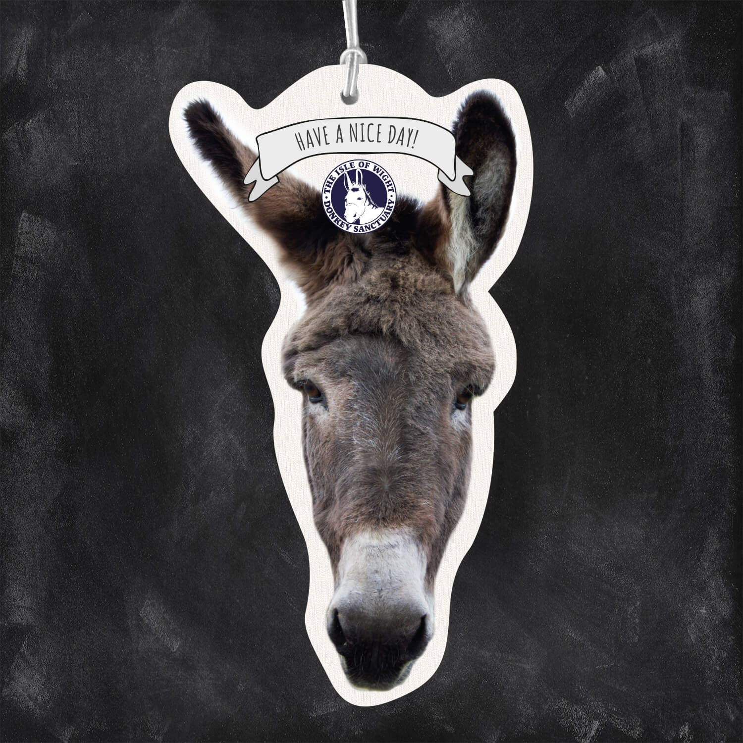 Smelly car air freshener for Isle of Wight Donkey Sanctuary, designed by MooksGoo