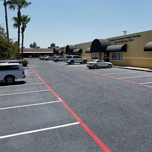 Parking Space With Red Line — Mercedes, TX — Bernal Paving