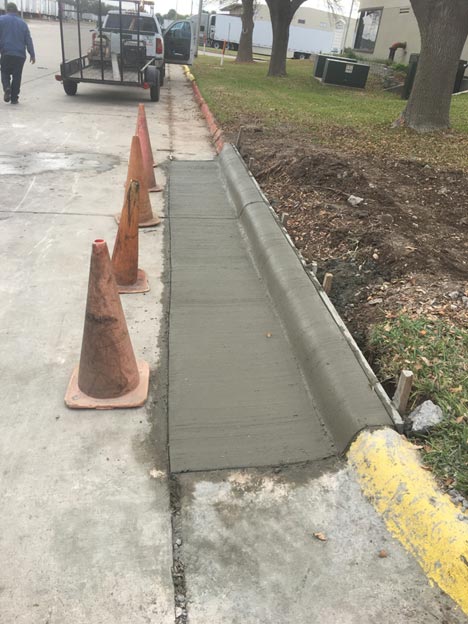 Newly Repaired Curb — Mercedes, TX — Bernal Paving