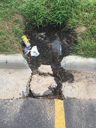 Cracked Curb — Mercedes, TX — Bernal Paving