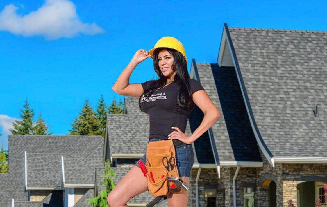 Woman with Headgear and Repair Tools — San Antonio, TX — IHC Roofing