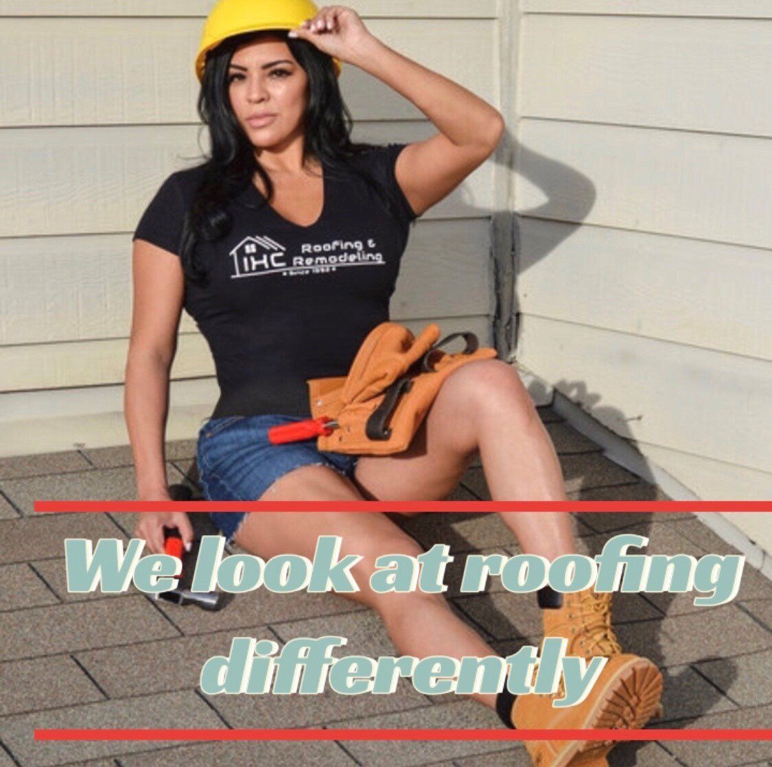 Woman with Safety Headgear — San Antonio, TX — IHC Roofing