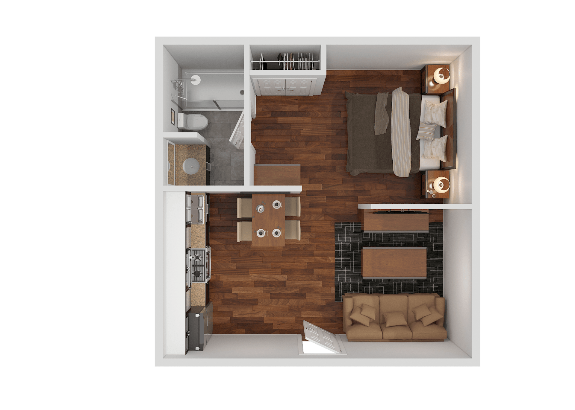 Studio, 1 Bath  floor plan