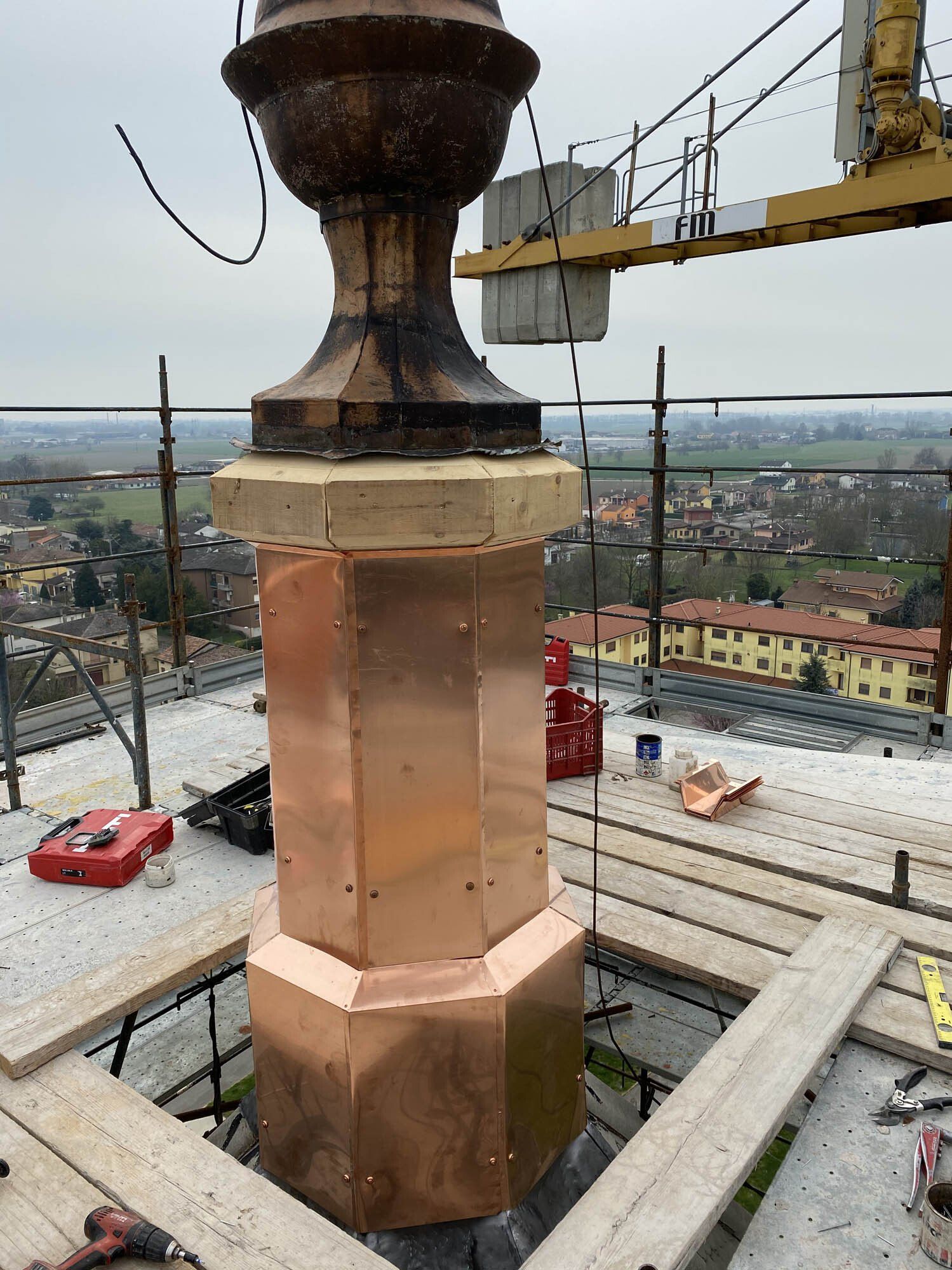 rivestimento campanile in rame