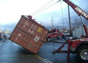 Truck Towing Container — Seattle, WA — Gary's Westside Towingon the Truck — Seattle, WA — Gary's Westside Towing