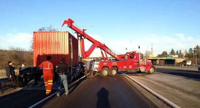 Truck and Container on the Road — Seattle, WA — Gary's Westside Towing