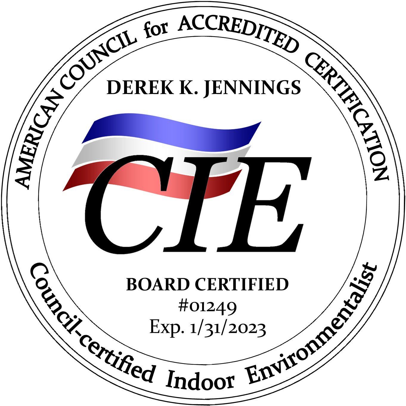 A logo for the american council for accredited certification
