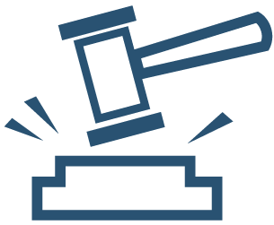A gavel in action