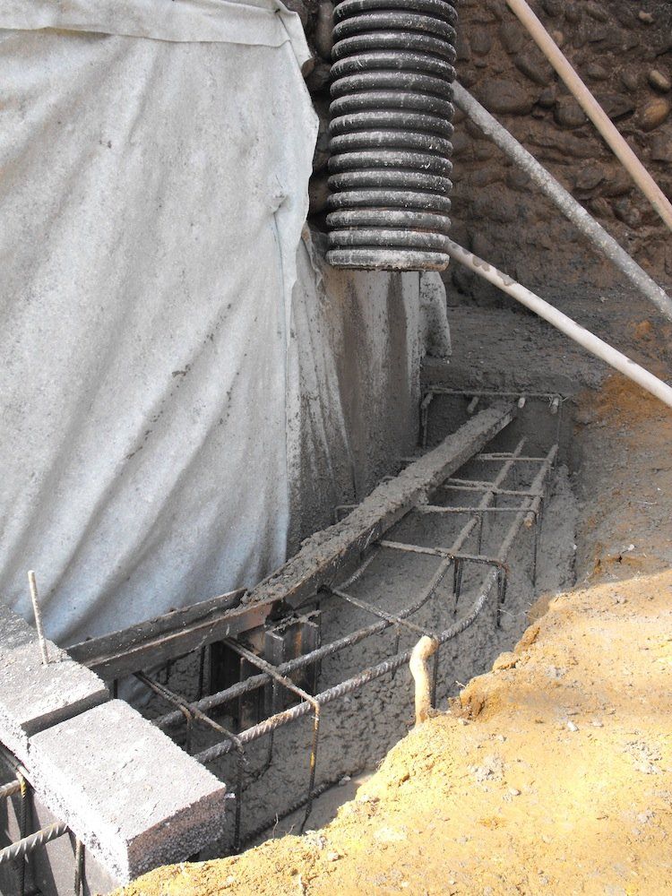 Reinforced curb at the base of the tower made for sub-contractors