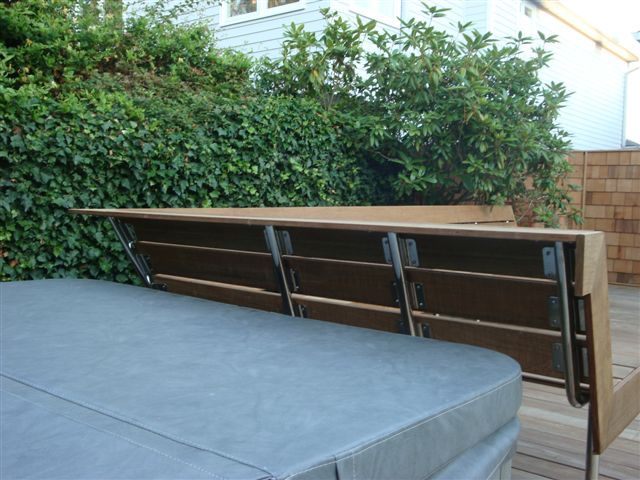 Stainless steel bench support frame by Tanner Manufacturing.