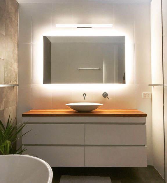 Mirror with Backlight — Impact Bathrooms in Bateau Bay, NSW Mirror with Backlight — Impact Bathrooms in Bateau Bay, NSW