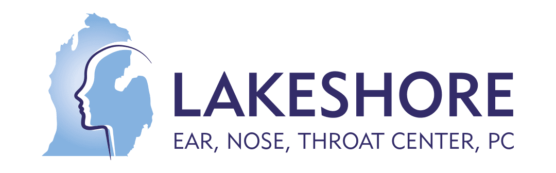 The logo for lakeshore ear , nose , throat center pc