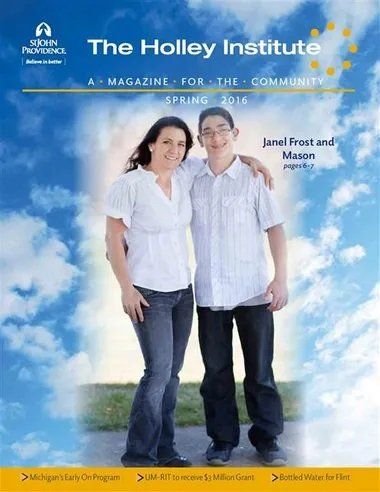 A man and a woman are standing next to each other on the cover of a magazine.