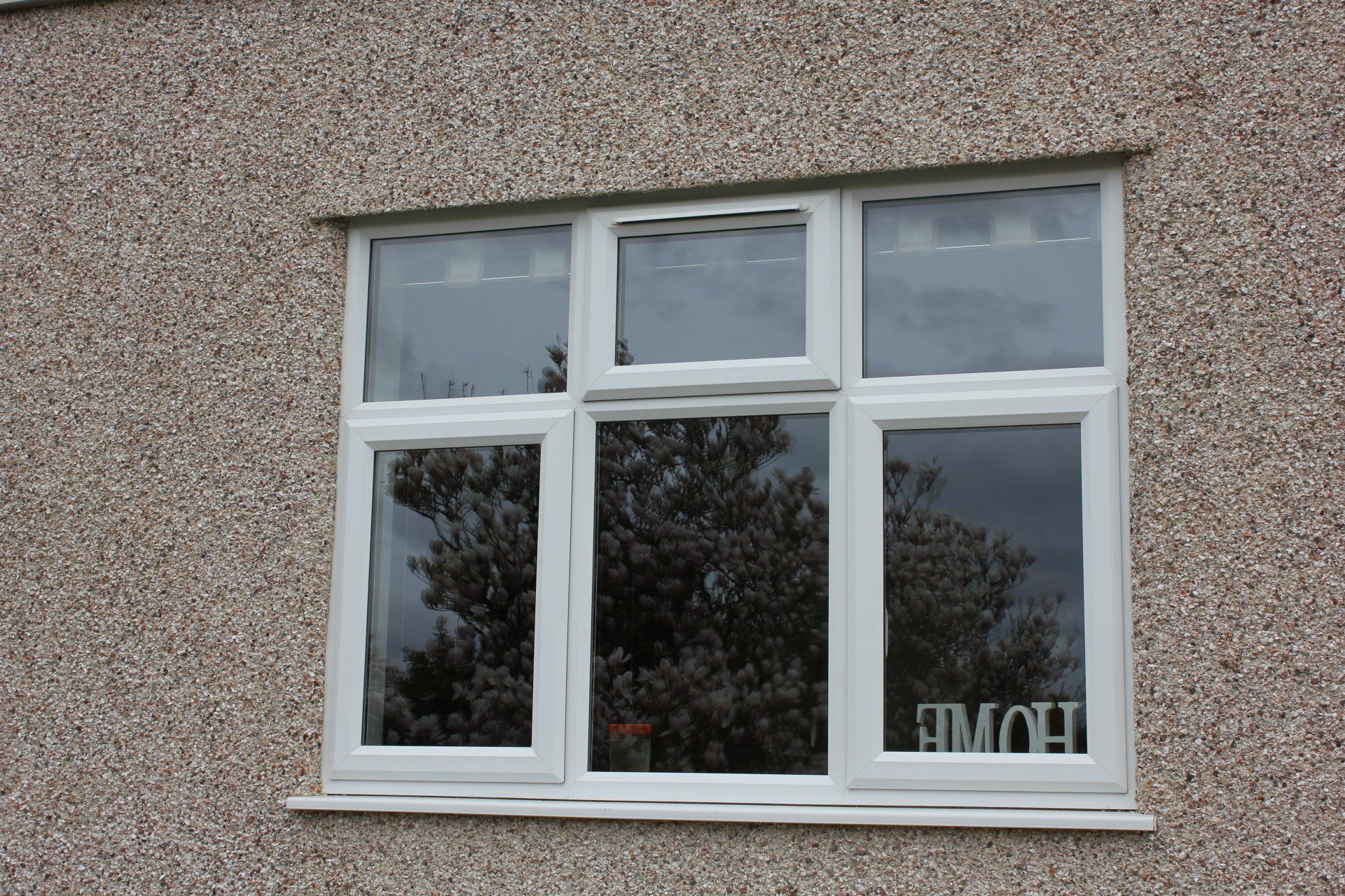 White frame window