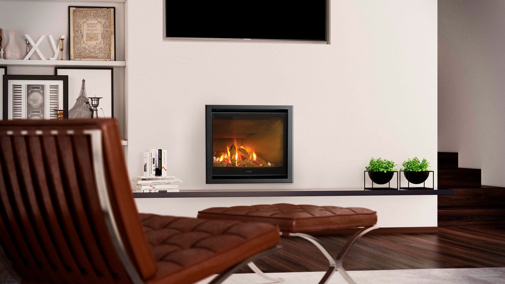 Escea DF700 Slim Black Logs — Moonah TAS — Hunts Heating