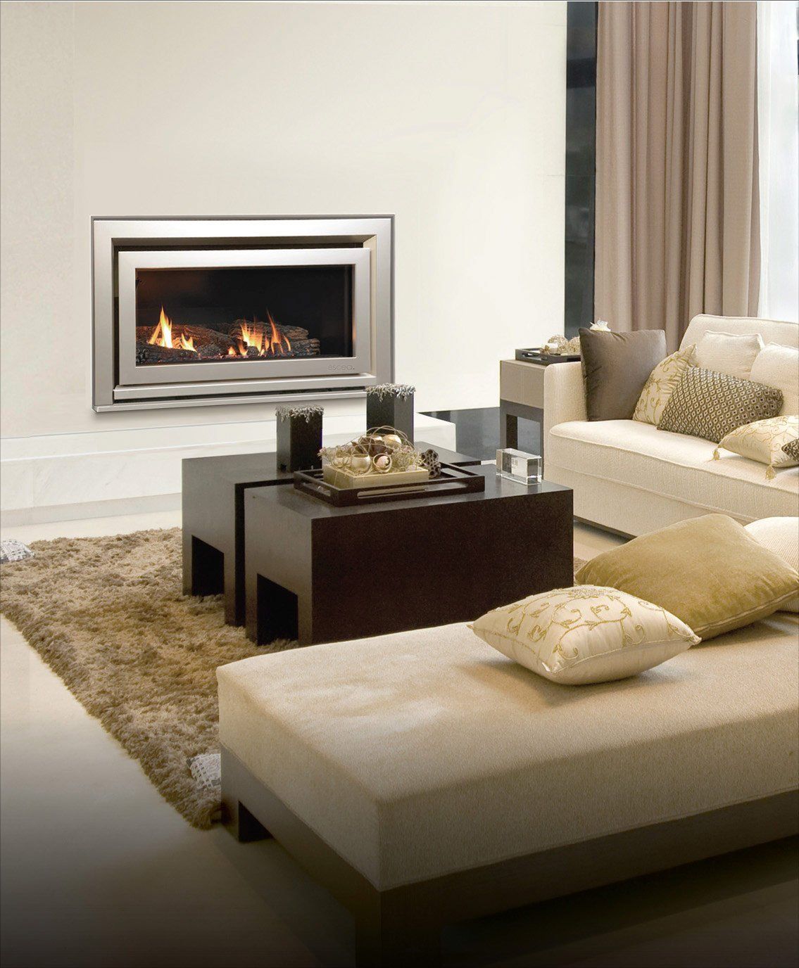 Escea DL850 Metalic Silver Log — Moonah TAS — Hunts Heating