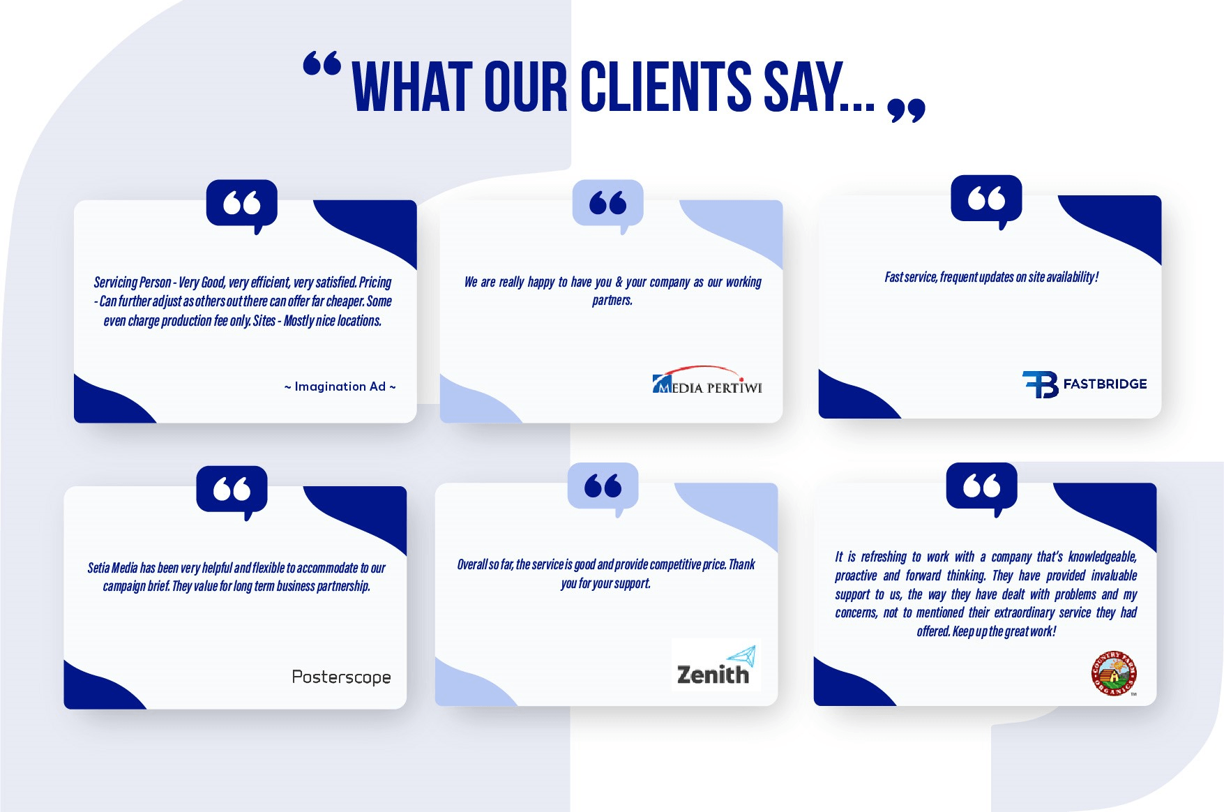 Click To Enlarge billboard testimonials